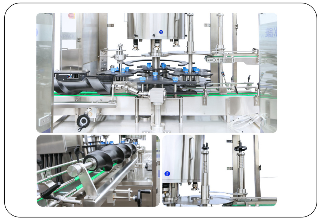 دستگاه کنترل شده PLC چرخنده اتوماتیک پیچ 8 سر 50ML-1000ML حداکثر 9000 BPH