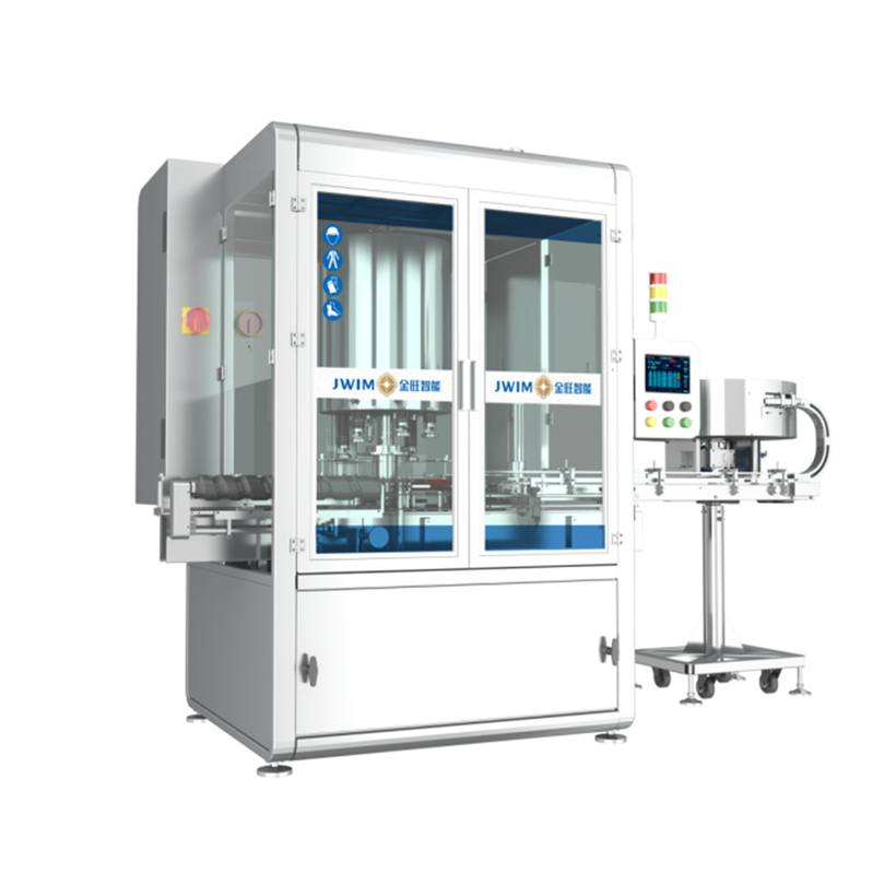 دستگاه پوشش پیچ خودکار چرخش کنترل شده توسط PLC 6 سر 50ML-1000ML حداکثر 7500 BPH